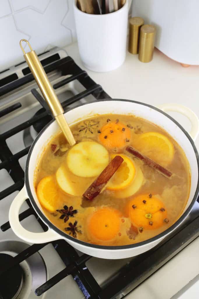 making homemade wassail